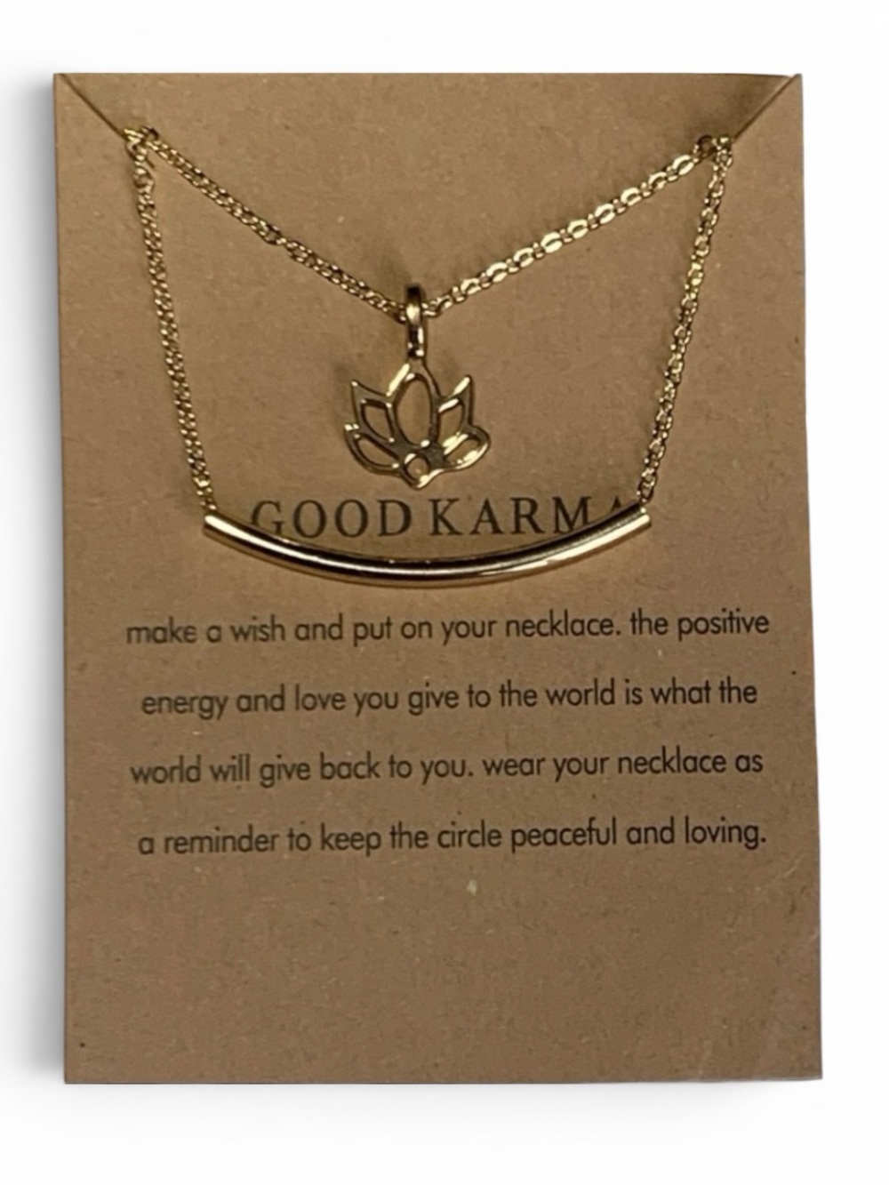 ♥️ 3/$30 ♥️ Charm GOOD KARMA Pendant Golden Necklace
